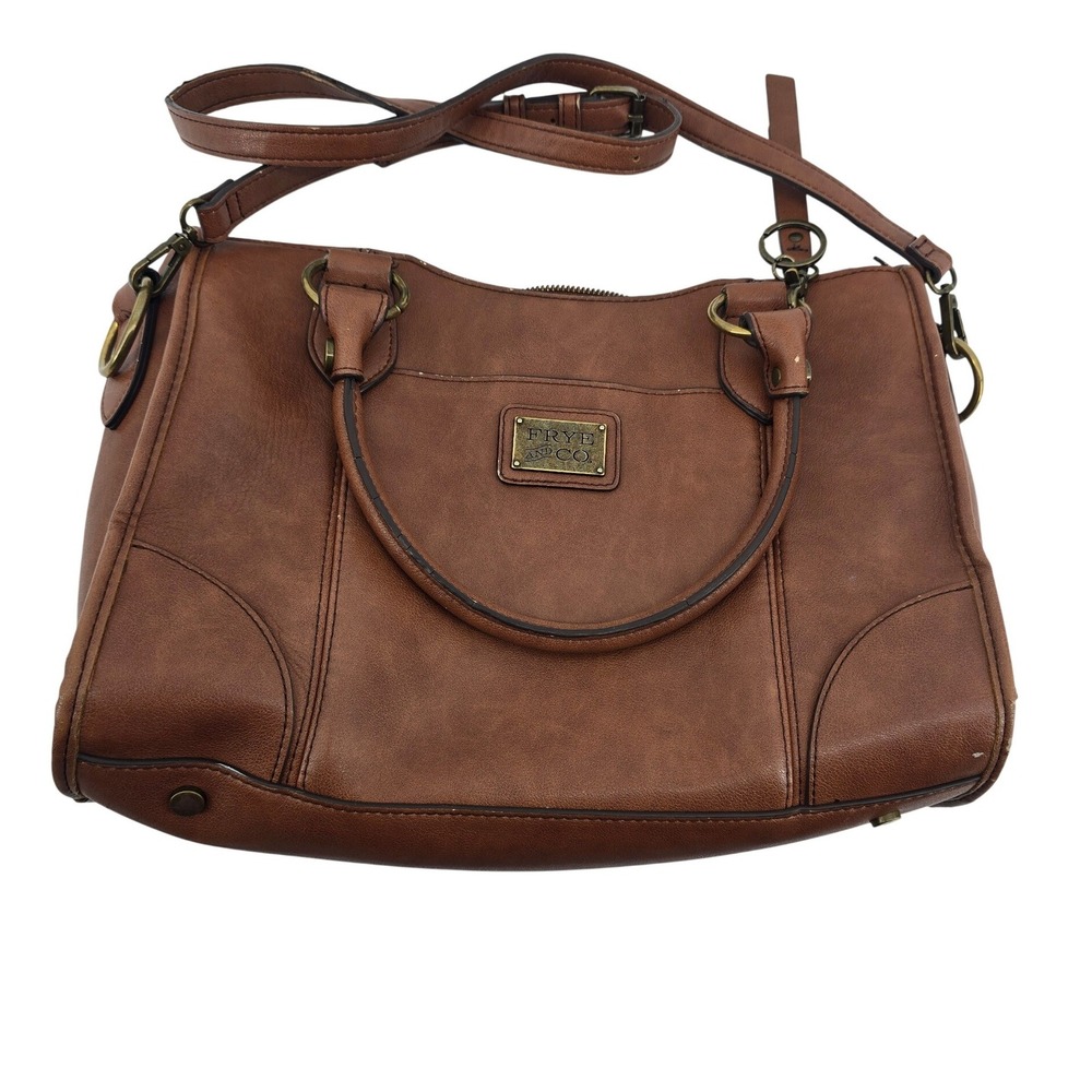 FRYE AND CO. Brown Leather Satchel with Dual Handles